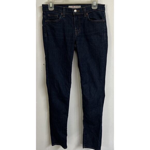 EUC J Brand navy blue skinny leg jeans size 27 Dark Denim Made In California USA - Picture 1 of 5